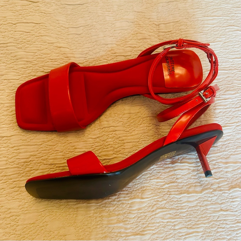 Jeffrey Campbell Red Kitten Heel Sandals